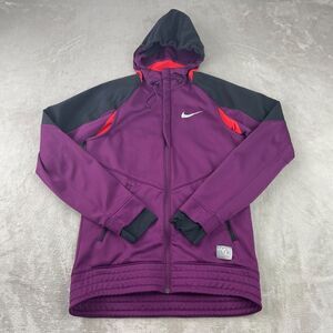 Nike Jacket Small Purple Hyper‎ Elite Therma-Fit Athletic Zip Up Hooded Active